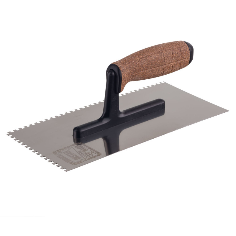  7821K  270/10MM STAINLESS STEEL TROWEL, NOTCHED FOOT, POLYAMIDE HANDLE, PK1 NATURE
