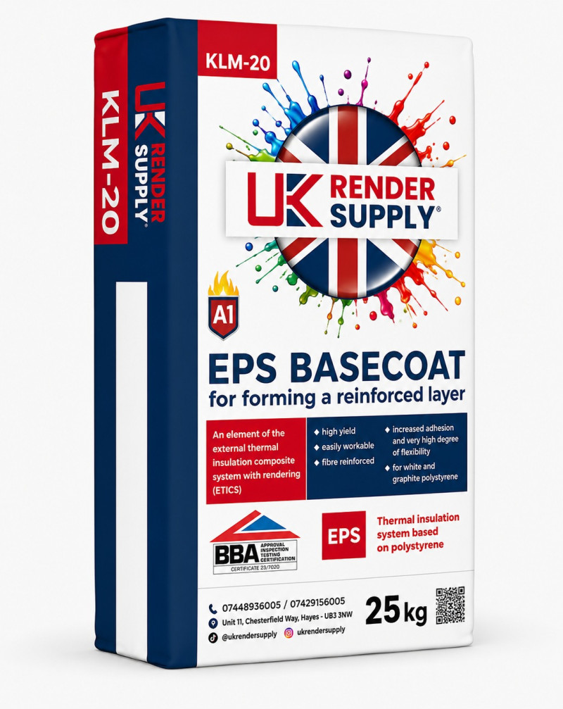 EPS Basecoat A1 fire-rated KLM-20  Adhesive ( with FIBRE)
